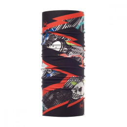 Детски многофункционален шал Buff Coolnet UV + Junior черен/червен BoltyMulti