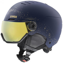 Дамска ски каска Uvex Wanted Visor WE тъмно син polar sparkles-gold matt