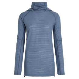 Дамски суитшърт Icebreaker Wom Mer 400 RealFleece Grid Pulover Hood син/сив Dawn