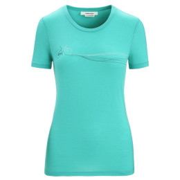 Дамска функционална блуза Icebreaker Tech Lite II SS Tee Cadence Paths светло зелен