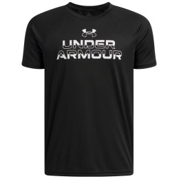 Детска тениска Under Armour Tech Split Wordmark SS Black черен Black