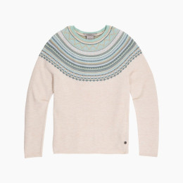 Дамски пуловер Royal Robbins Westlands Fairisle Crew бежов Chalk Htr Manzanita Pt