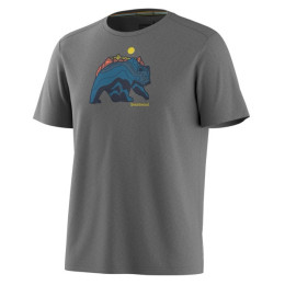 Функционална мъжка тениска Smartwool Men's Bear Strata Active Short Sleeve Graphic Tee сив LT Gry H