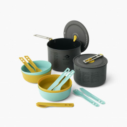 Комплект прибори Sea to Summit Frontier UL Two Pot Cook Set 4P 14 Piece сив/син