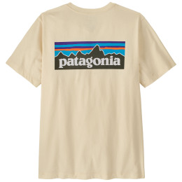 Мъжка тениска Patagonia P-6 Logo T-Shirt бежов Undyed Natural