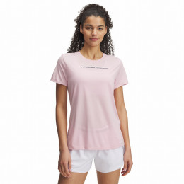 Дамска тениска Under Armour Tech PTH Graphic SSC розов Prime Pink / / Downpour Gray