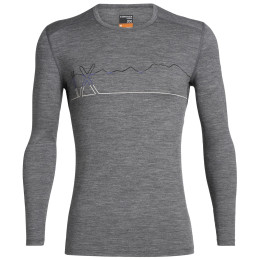 Мъжка тениска Icebreaker Mens 200 Oasis LS Crewe Single Line Ski сив GritstoneHthr