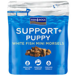 Лакомства за кучета Fish4Dogs Puppy White Fish Morsels Digestion 150g