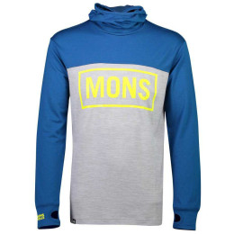 Мъжка тениска Mons Royale Yotei Powder Hood LS modrá син GrayMarl/OilyBlue