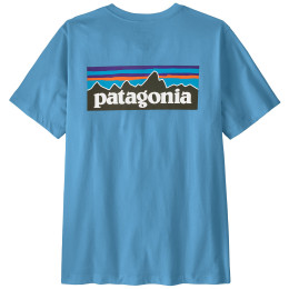Мъжка тениска Patagonia P-6 Logo T-Shirt светло син Shore Blue