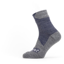 Водоустойчиви чорапи SealSkinz Bircham сив/син Navy Blue/Grey Marl