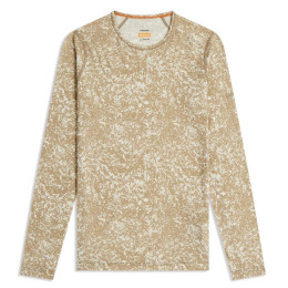 Дамска функционална блуза Icebreaker Women M 200 Oasis LS Crewe Moss BloomAOP бежов / бял Cumin/Undyd/Aop
