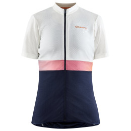 Дамска колоездачна фланелка Craft CORE Endur бял/син