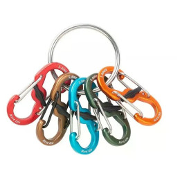 Ключодържател Nite Ize KeyRing Locker Aluminum 5 S-Biner сребърен Stříbrná