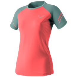 Дамска тениска Dynafit Alpine Pro W S/S Tee розов/зелен 6171 - cabana/3090