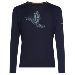 Функционална мъжка тениска Icebreaker Men Merino 200 Oasis LS Crewe SkiingYeti тъмно син Midnight Navy