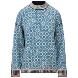 Дамски пуловер Dale of Norway Langøy Fem Sweater синьо/бял Arctic Blue Offwhite