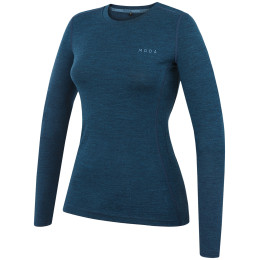 Дамска тениска MOOA MerinoSilk 160 long син lagoon blue melange