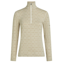 Дамска функционална блуза Icebreaker Women M 260 Tech Vertex LS HZ AlpGeo бежов / бял Undyed/Cumin/J