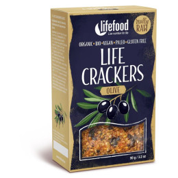 Крекери Lifefood LIFE CRACKERS Olivové RAW BIO 90 g кафяв