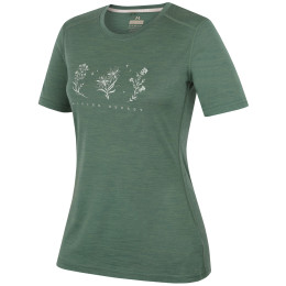 Дамска тениска MOOA Merino Lyolite Bloom 150 Short зелен green