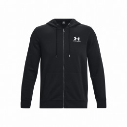 Мъжки суитшърт Under Armour Essential Fleece FZ Hood черен Black/White