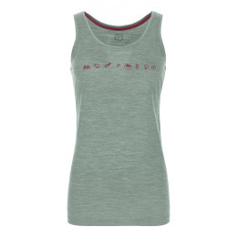 Дамска тениска без ръкав Ortovox 120 Cool Tec Icons Top W зелен GreenForrestBlend
