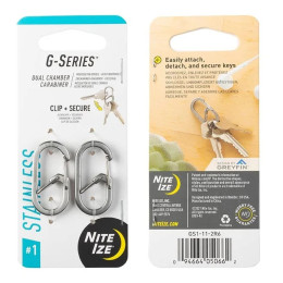 Комплект карабинери Nite Ize G-series #1 сребърен Stříbrná