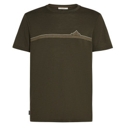 Мъжка тениска Icebreaker Men Merino 150 Tech Lite SS Tee Range Stripes тъмно кафяв DK Loden