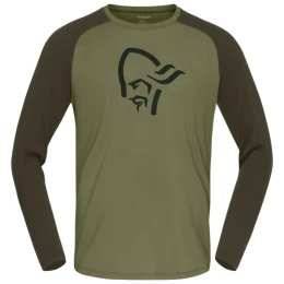 Функционална мъжка тениска Norrona femund pureUll Long Sleeve маслинен Loden Green