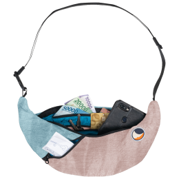 Чанта за кръста Ticket to the moon Upcycled Sling Bag розов/син Peach / Cloud