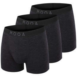 Мъжки боксерки MOOA MerinoSilk 4in 3-pack черен black melange