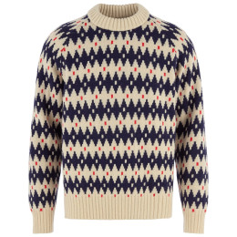 Мъжки пуловер Fjällräven Övik Jacquard Knit M бежов Light Beige-Dark Navy