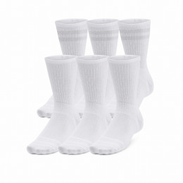 Комплект чорапи Under Armour Essential 6Pk Crew бял White/White/HaloGray