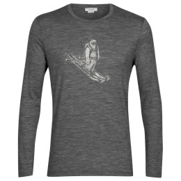 Мъжка тениска Icebreaker Tech Lite II LS Tee Skiing Yeti сив