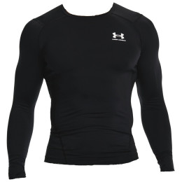 Функционална мъжка тениска  Under Armour HG Armour Comp LS черен Black//White