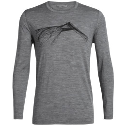 Мъжка тениска Icebreaker Mens Tech Lite LS Crewe сив GritstoneHthr