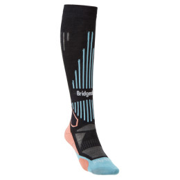 Дамски чорапи Bridgedale Ski Lightweight Women's черен Black/Coral/