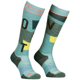 Дамски 3/4 чорапи  Ortovox Freeride Long Socks Cozy Women's светло син Ice Waterfall