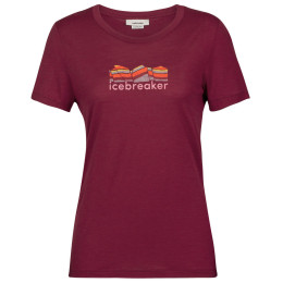 Дамска тениска Icebreaker Tech Lite II SS Tee Mountain Geology червен