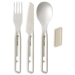 Комплект прибори Sea to Summit Detour Stainless Steel Cutlery Set 3 Piece сребърен Stainless Steel Grey