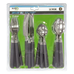 Комплект прибори Bo-Camp Cutlery set 24 pieces сив Grey