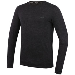 Мъжка тениска MOOA MerinoSilk 160 long черен black melange