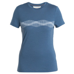 Дамска функционална блуза Icebreaker Women Merino 150 Tech Lite III SS Tee Mountain Lines син