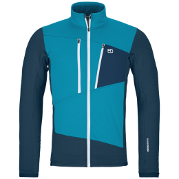 Мъжки суитшърт Ortovox Fleece Grid Jacket M светло син Mountain Blue