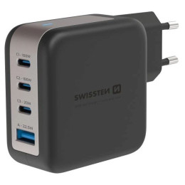 Адаптор Swissten GaN Travel Charger 100W 3X USB-C PD + USB-A