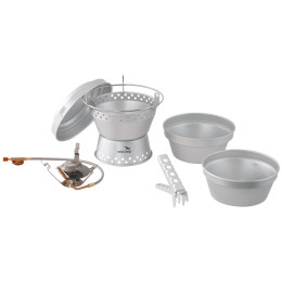 Комплект съдове и горелка Easy Camp Storm Cooker & Stove set сребърен