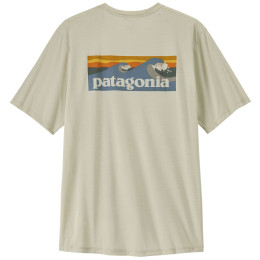Мъжка тениска Patagonia Men's Capilene Cool Daily Shirt - Boardshort Logo бежов Dyno White