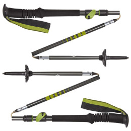 Туристически щеки Black Diamond Distance Plus FLZ 125 cm черен/жълт