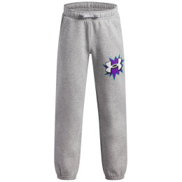 Детски панталони Under Armour UA B Rival FLC Graphics Jgr Mod Gray Light Heather сив/бял Mod Gray Light Heather / / White